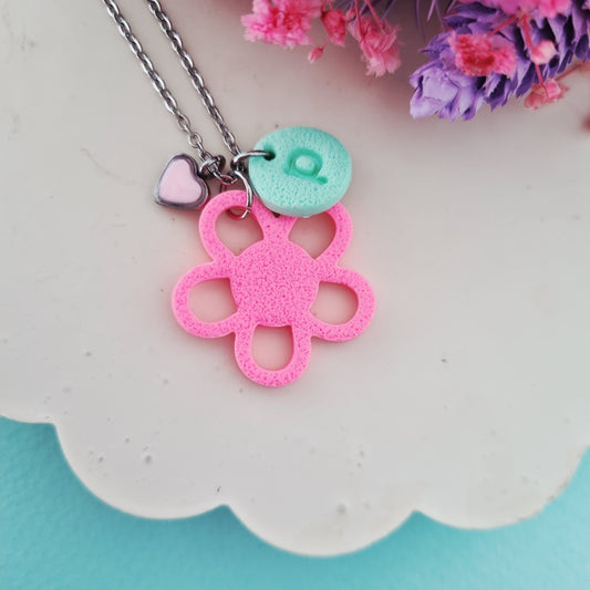 Piper initial necklace (pink)