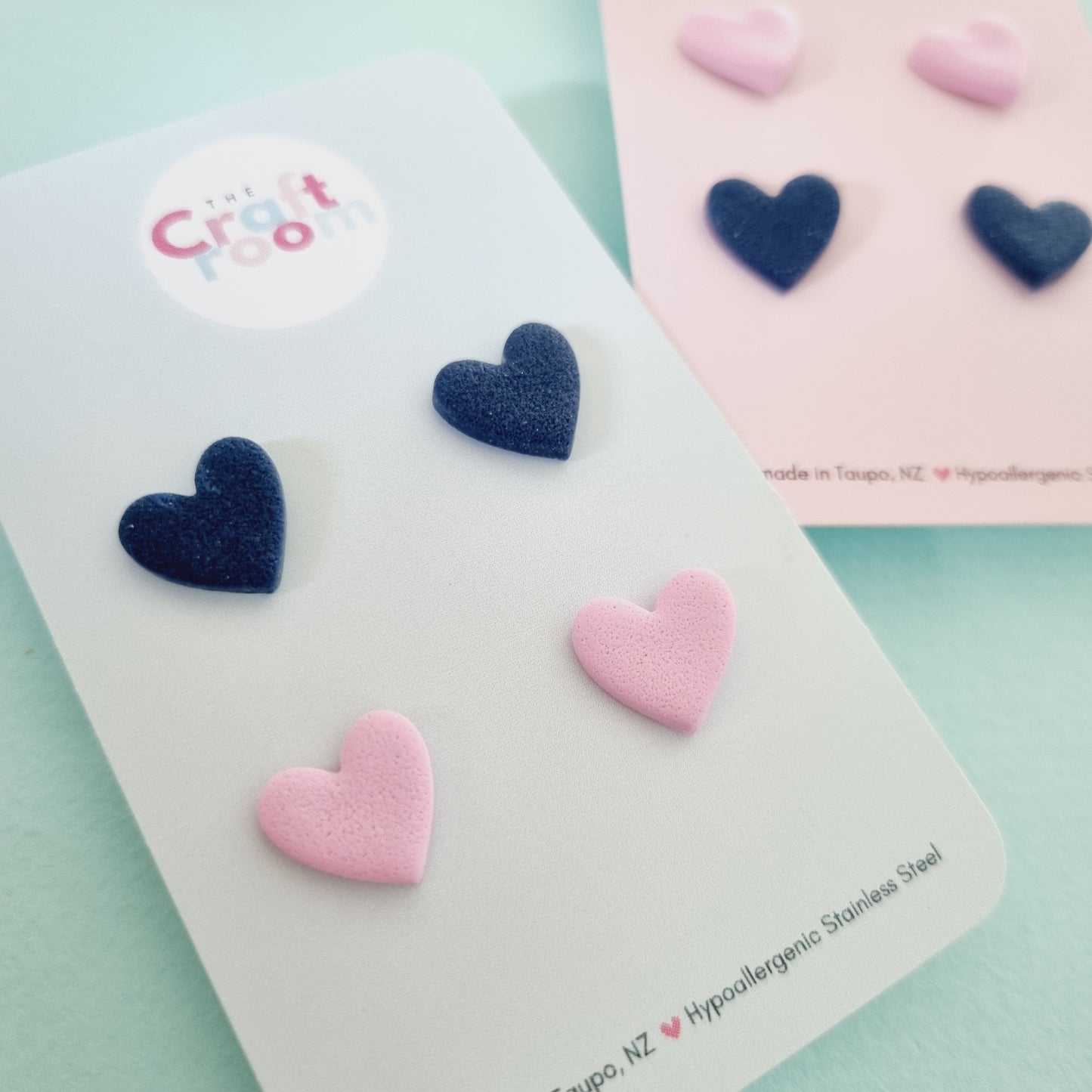 Mini stud 2 pack (pink/navy)
