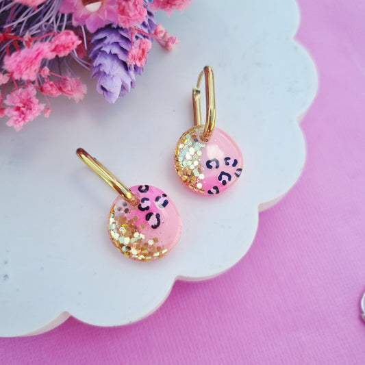 Midi glitter oval huggie