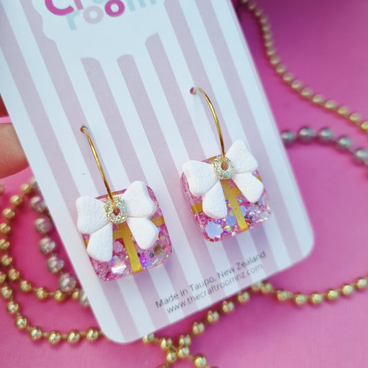 Glitter Present bow hoop