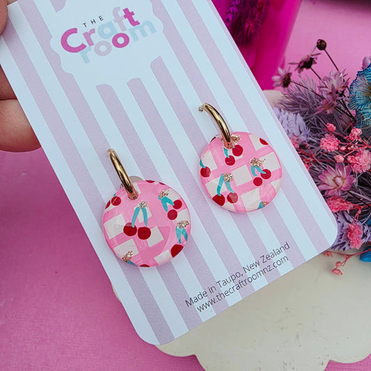 Maxi cherry huggie hoop