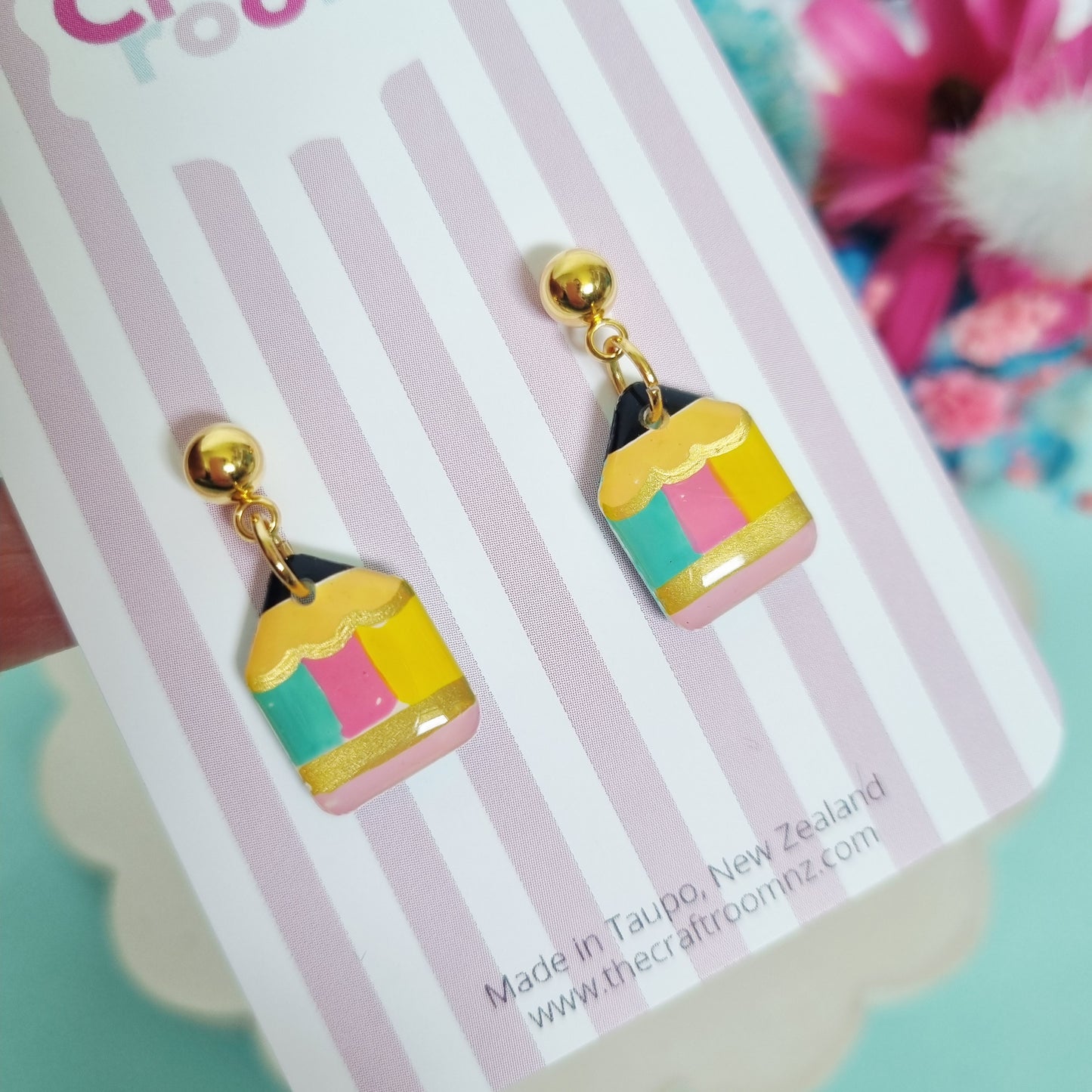 Educator pencil dangle stud