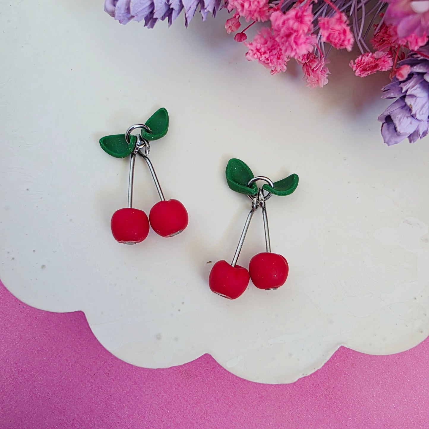 Cherry charms (silver)