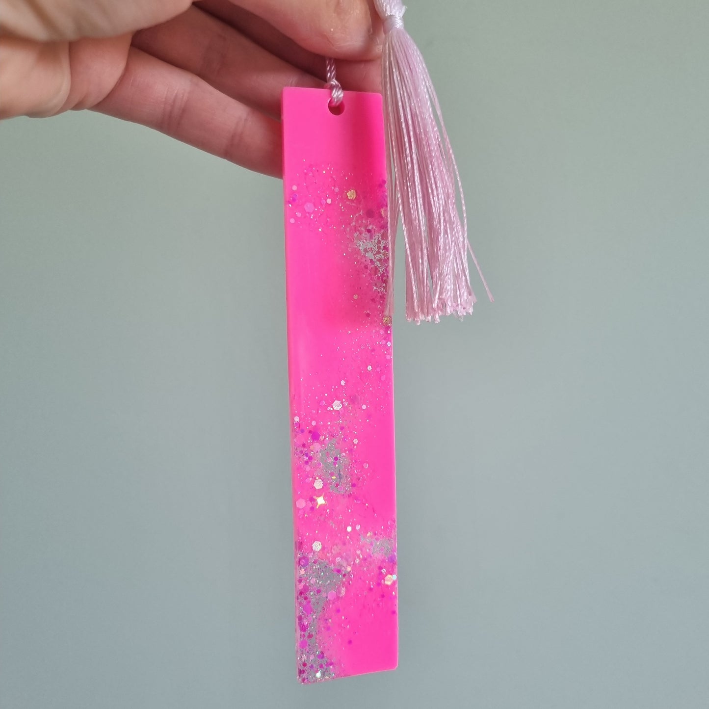 Resin bookmark- pink