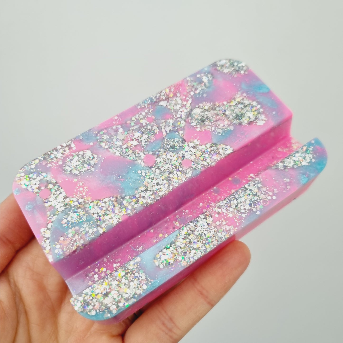 Card holder- pink & blue mix