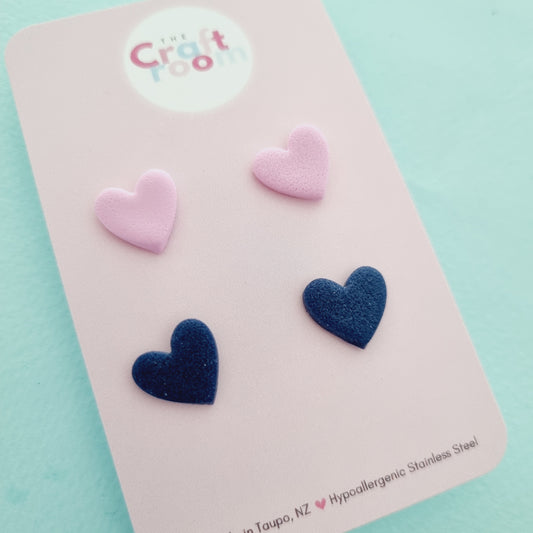 Mini stud 2 pack (pink/navy)