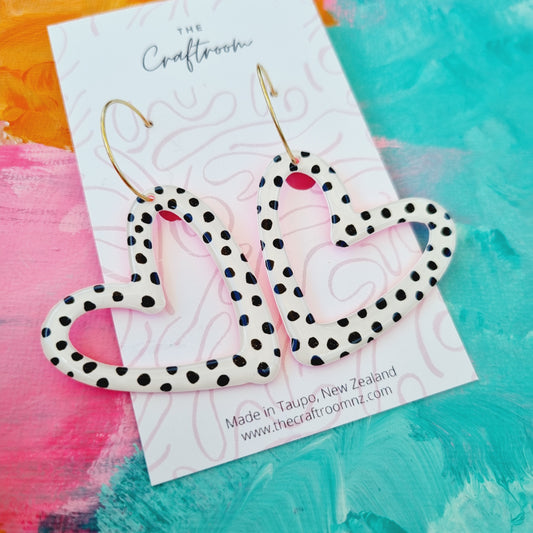 Polka dot heart hoop