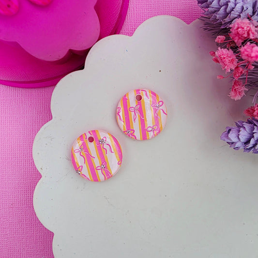 Maxi stripe bow charm