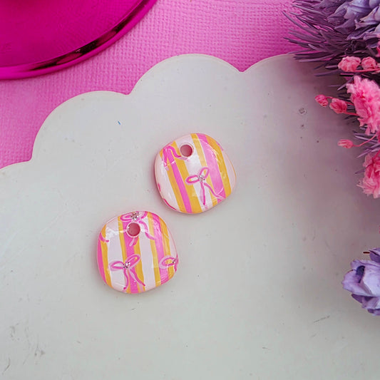 Midi stripe bow charm