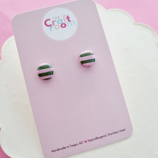 Mini stud (olive/pink)