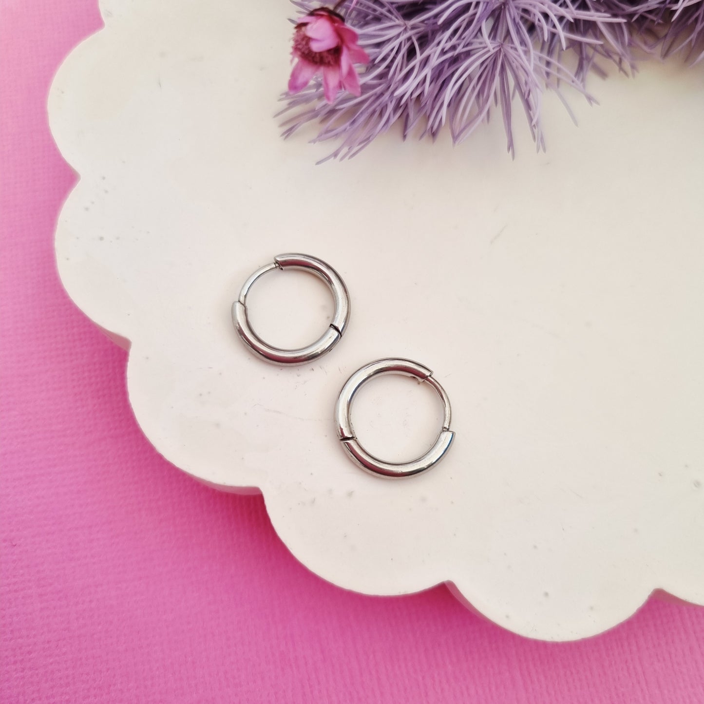 Huggie hoop silver