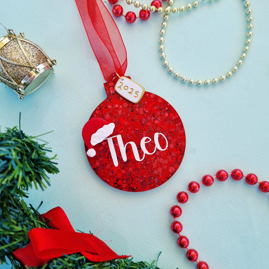 Personalised resin bauble (red)