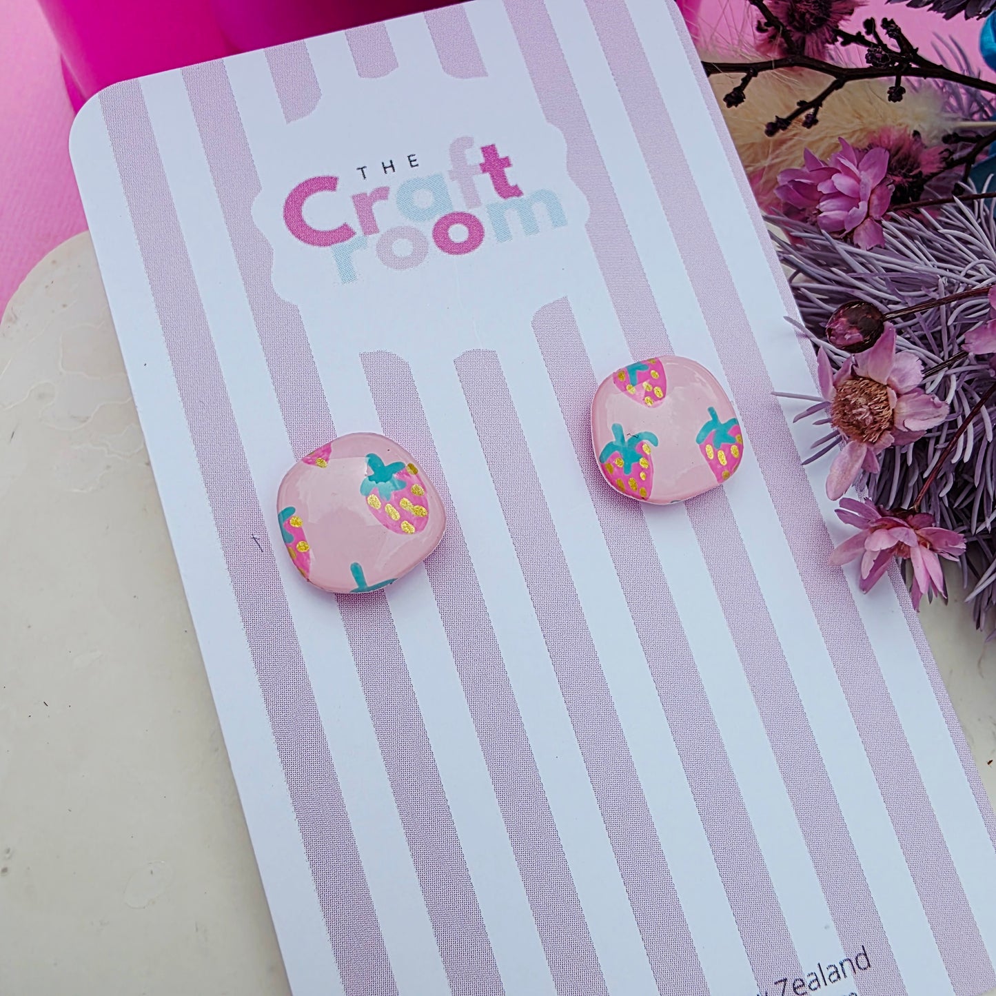 Strawberry mini stud