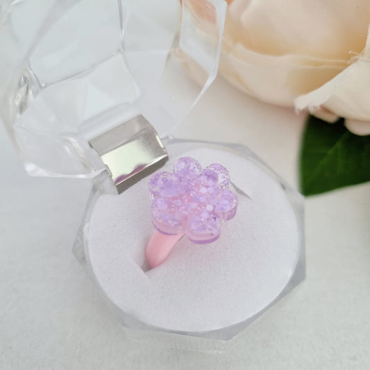 Resin ring- lilac flower