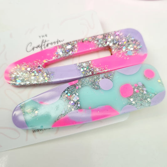 Resin hair clips 2 pack (large)