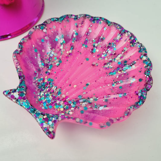 Clam shell dish- hot pink/purple